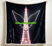 victorias secret october 2024 pink wing flannel throw blanket V195